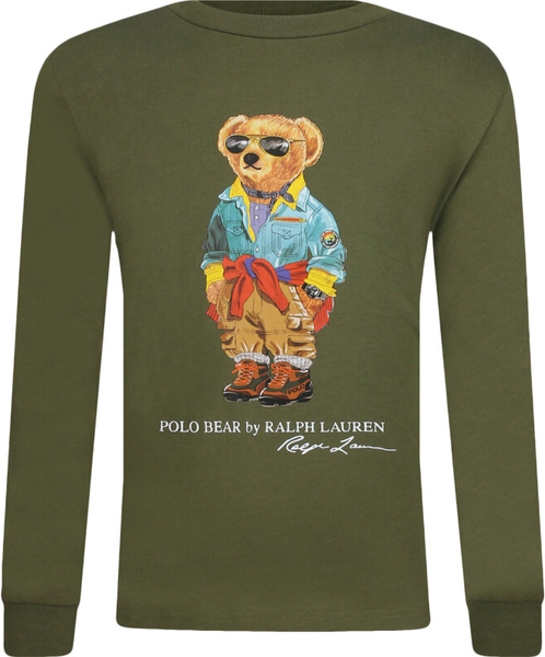 Zielona koszulka dziecięca POLO RALPH LAUREN z bawełny