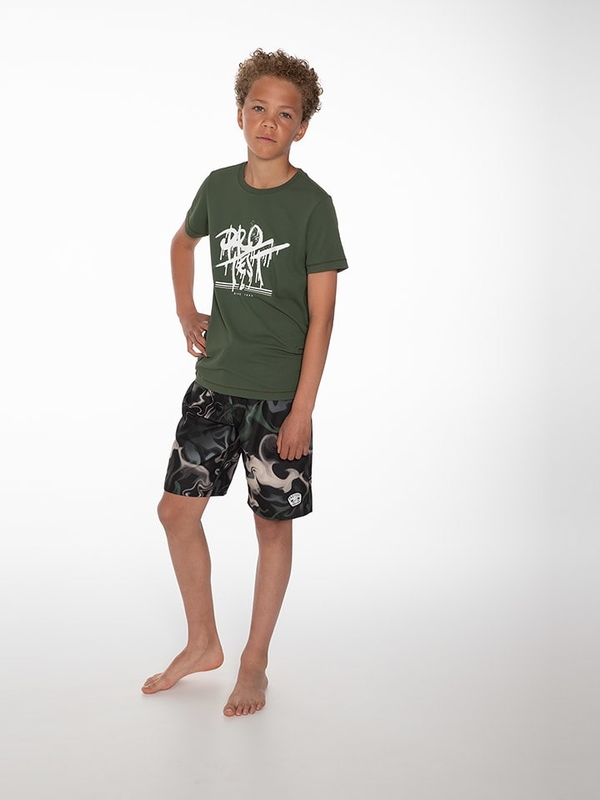 Zielona koszulka dziecięca Protest z krótkim rękawem dla chłopców
