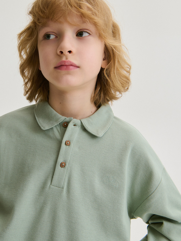 Zielona koszulka dziecięca Reserved z długim rękawem