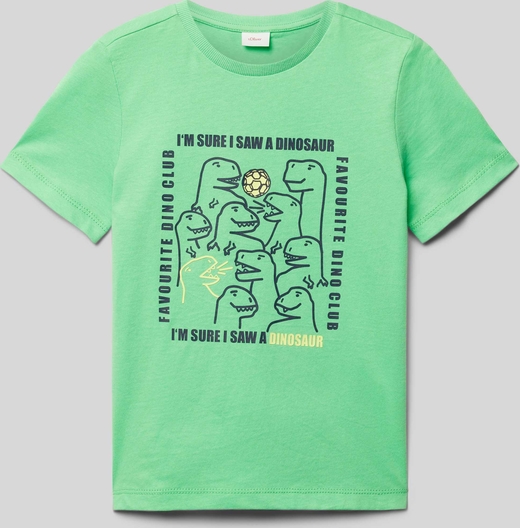 Zielona koszulka dziecięca S.Oliver z bawełny z krótkim rękawem