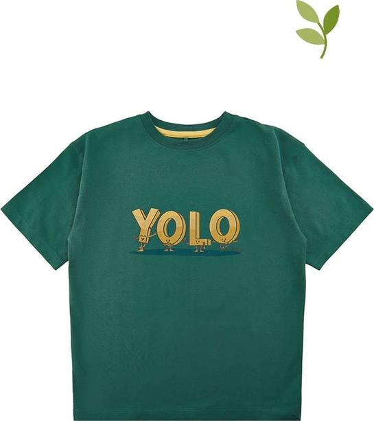 Zielona koszulka dziecięca The New dla chłopców z bawełny