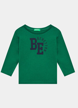 Zielona koszulka dziecięca United Colors Of Benetton dla chłopców z długim rękawem