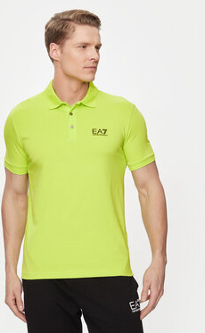 Zielona koszulka polo Emporio Armani w stylu casual z krótkim rękawem