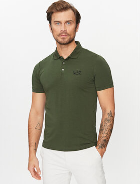 Zielona koszulka polo Emporio Armani w stylu casual z krótkim rękawem