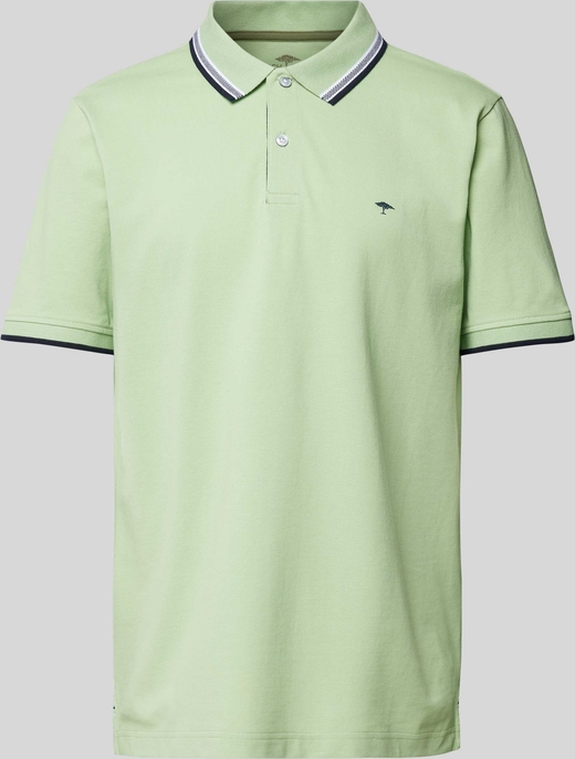 Zielona koszulka polo Fynch Hatton w stylu casual z bawełny z krótkim rękawem