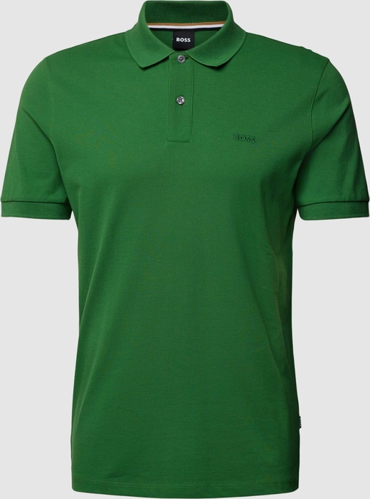 Zielona koszulka polo Hugo Boss w stylu casual z bawełny