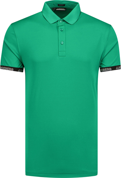 Zielona koszulka polo J. Lindeberg z dżerseju w stylu casual