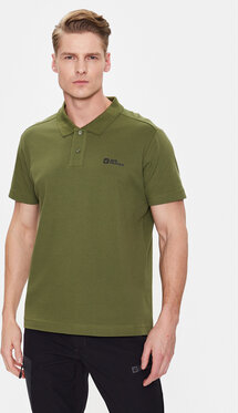 Zielona koszulka polo Jack Wolfskin w sportowym stylu