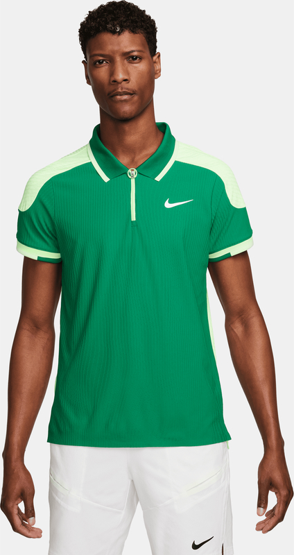 Zielona koszulka polo Nike z krótkim rękawem w sportowym stylu