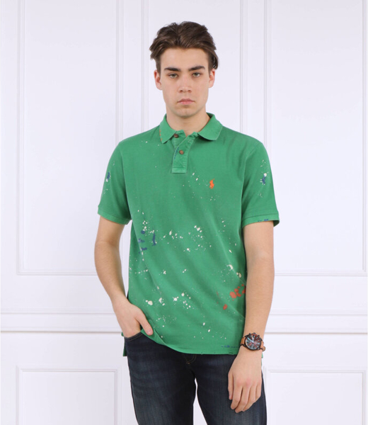 Zielona koszulka polo POLO RALPH LAUREN w młodzieżowym stylu z bawełny z krótkim rękawem
