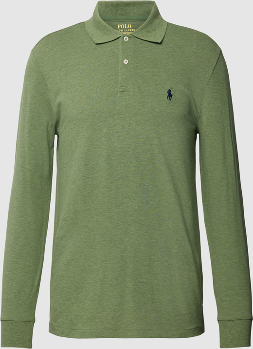 Zielona koszulka polo POLO RALPH LAUREN z długim rękawem z bawełny w stylu casual