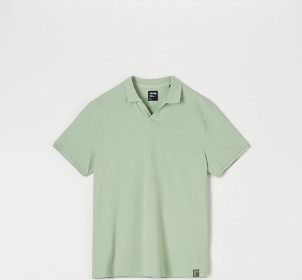 Zielona koszulka polo Sinsay w stylu casual z bawełny