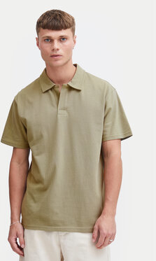 Zielona koszulka polo Solid z krótkim rękawem