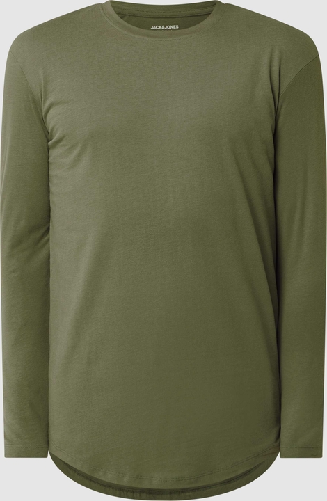 Zielona koszulka z długim rękawem Jack & Jones w stylu casual z długim rękawem