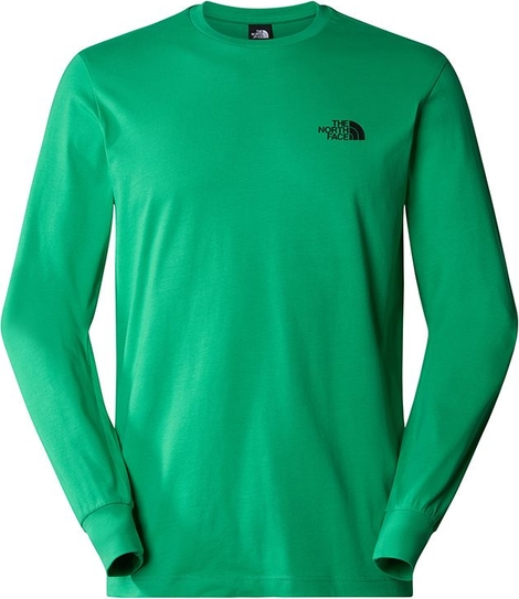 Zielona koszulka z długim rękawem The North Face z bawełny z długim rękawem