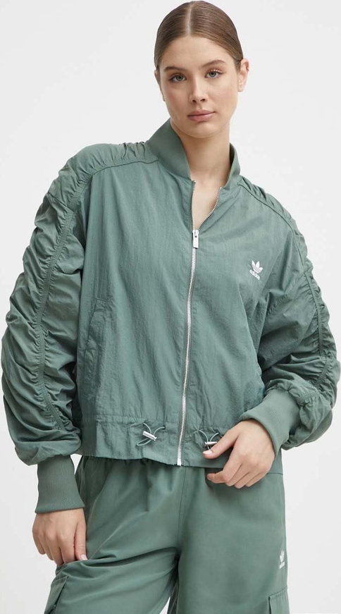 Zielona kurtka Adidas Originals w sportowym stylu przejściowa
