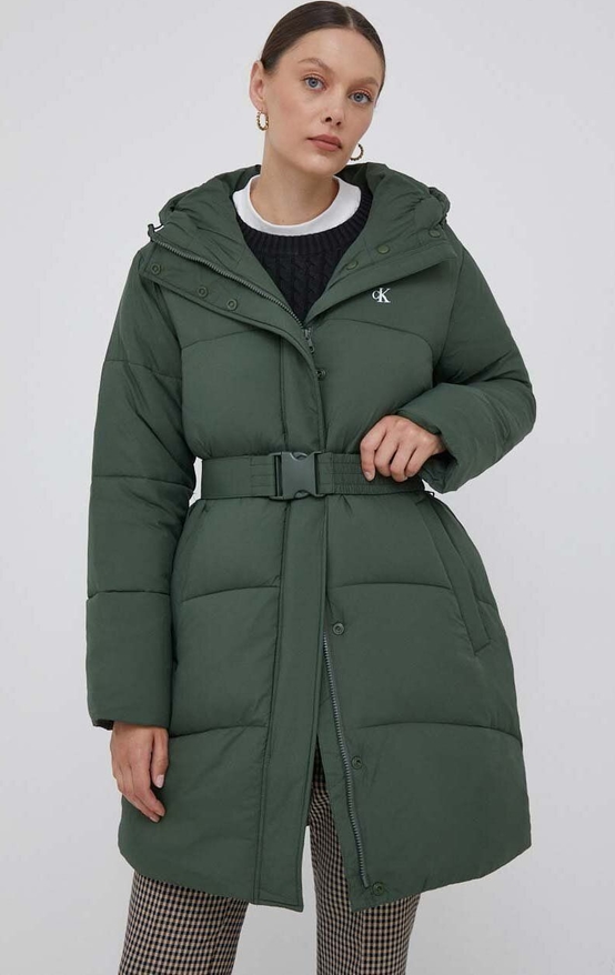 Zielona kurtka Calvin Klein z polaru