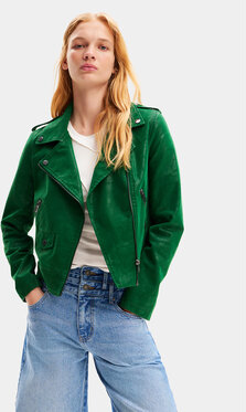 Zielona kurtka Desigual ze skóry w stylu casual