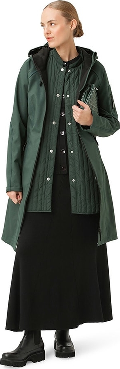 Zielona kurtka Ilse Jacobsen długa w stylu casual