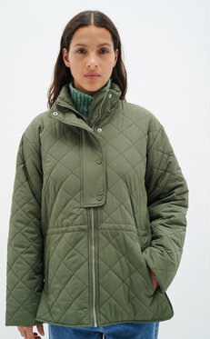 Zielona kurtka InWear w stylu casual bez kaptura krótka