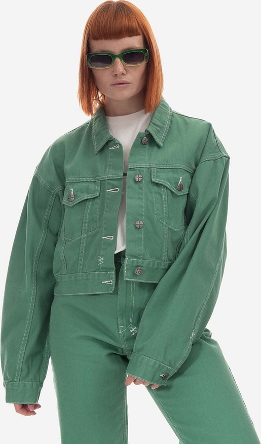 Zielona kurtka Ksubi przejściowa z jeansu