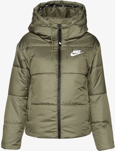 Zielona kurtka Nike z kapturem krótka