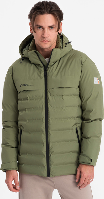 Zielona kurtka Ombre z polaru w stylu casual
