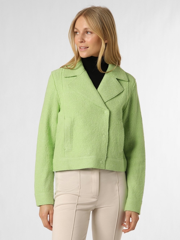 Zielona kurtka Opus z wełny bez kaptura w stylu casual