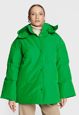 Zielona kurtka Samsøe & Samsøe krótka z kapturem w stylu casual