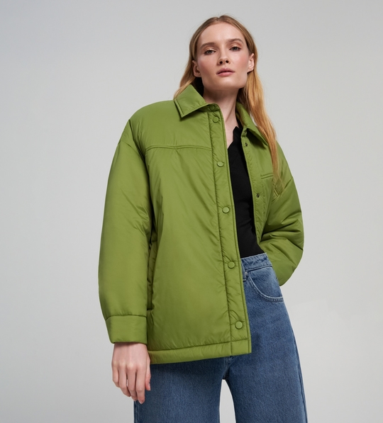 Zielona kurtka Sinsay krótka w stylu casual