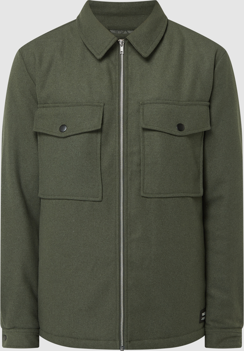 Zielona kurtka Solid w stylu casual