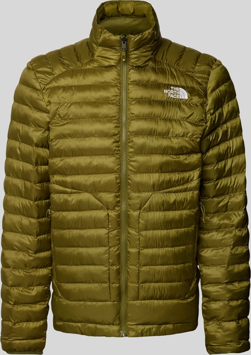 Zielona kurtka The North Face krótka w sportowym stylu