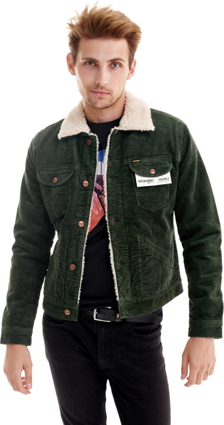 Zielona kurtka Wrangler ze sztruksu w stylu casual