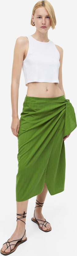 Zielona spódnica H & M w stylu casual z tkaniny