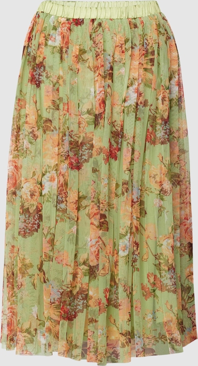 Zielona spódnica Lace & Beads midi w stylu boho