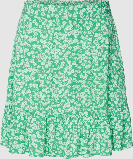 Zielona spódnica Pieces mini w stylu casual