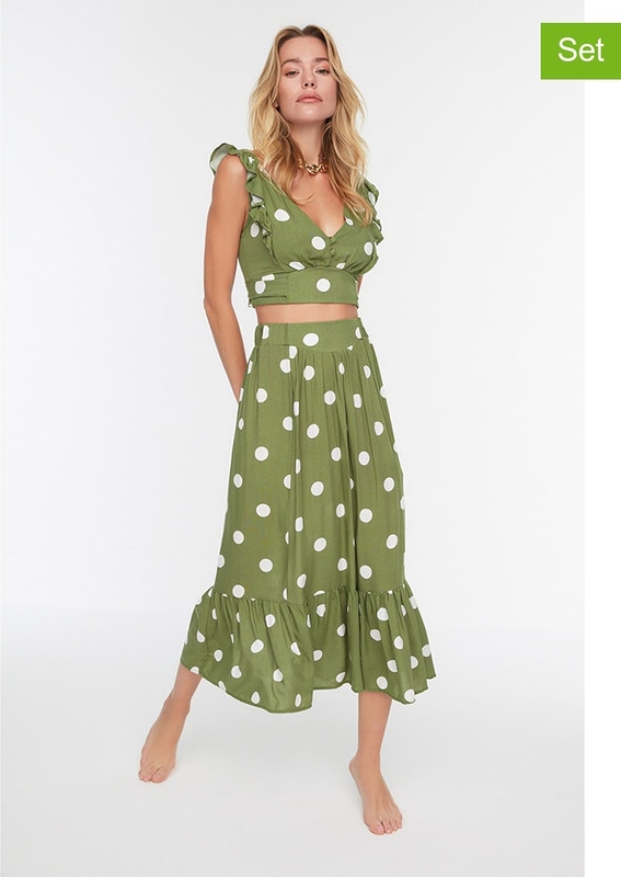 Zielona spódnica Trendyol w stylu casual