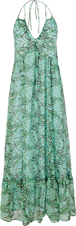 Zielona sukienka Aniston maxi