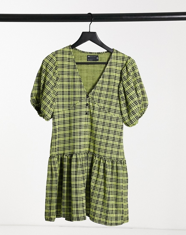 Zielona sukienka Asos mini z krótkim rękawem