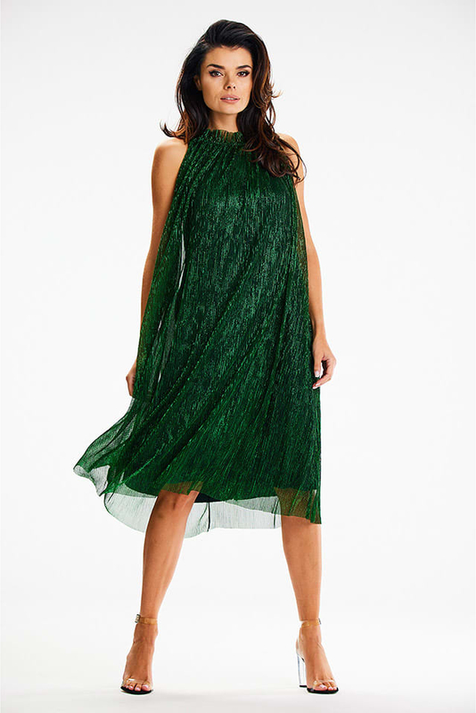 Zielona sukienka Awama midi bez rękawów