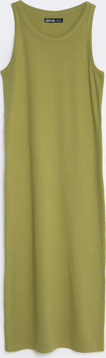 Zielona sukienka Big Star midi z okrągłym dekoltem bez rękawów