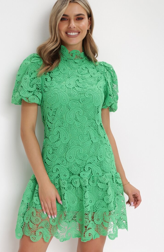 Zielona sukienka born2be w stylu casual mini