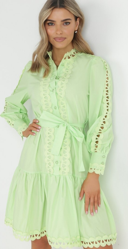 Zielona sukienka born2be w stylu casual mini
