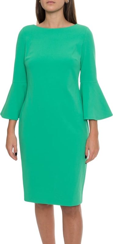 Zielona sukienka Calvin Klein z długim rękawem