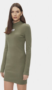 Zielona sukienka Calvin Klein z golfem mini