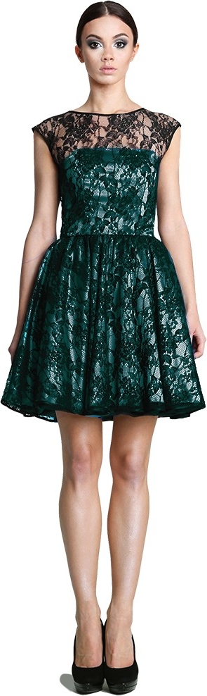 Zielona sukienka Camill Fashion bez rękawów mini
