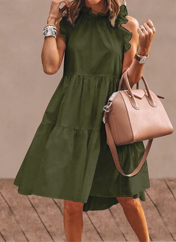 Zielona sukienka Cikelly hiszpanka mini oversize