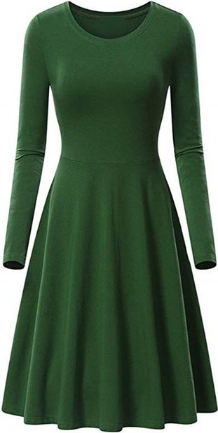 Zielona sukienka Cikelly w stylu casual midi z długim rękawem
