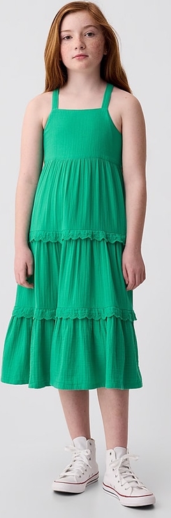 Zielona sukienka dziewczęca Gap z bawełny