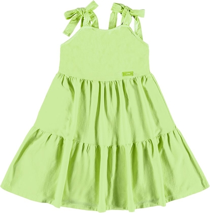 Zielona sukienka dziewczęca Quimby z bawełny